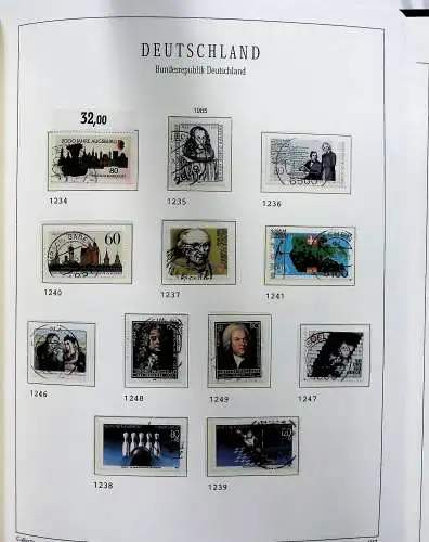Vordruckblätter Bund mit Marken aus 1976-1995 (gest.) im Schraubbinder