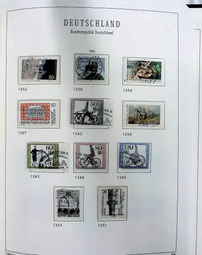 Vordruckblätter Bund mit Marken aus 1976-1995 (gest.) im Schraubbinder