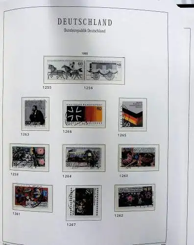 Vordruckblätter Bund mit Marken aus 1976-1995 (gest.) im Schraubbinder