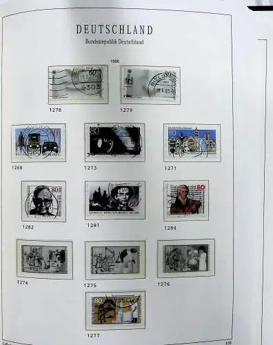 Vordruckblätter Bund mit Marken aus 1976-1995 (gest.) im Schraubbinder