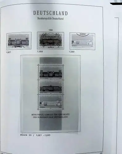 Vordruckblätter Bund mit Marken aus 1976-1995 (gest.) im Schraubbinder