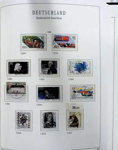 Vordruckblätter Bund mit Marken aus 1976-1995 (gest.) im Schraubbinder
