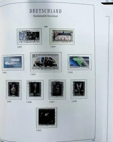 Vordruckblätter Bund mit Marken aus 1976-1995 (gest.) im Schraubbinder