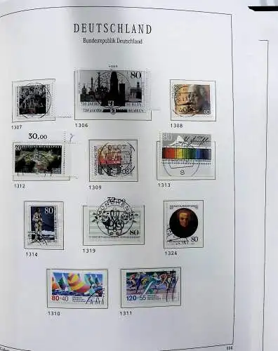 Vordruckblätter Bund mit Marken aus 1976-1995 (gest.) im Schraubbinder
