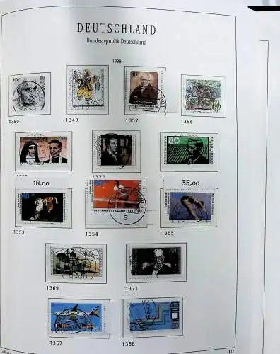 Vordruckblätter Bund mit Marken aus 1976-1995 (gest.) im Schraubbinder