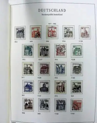 Vordruckblätter Bund mit Marken aus 1976-1995 (gest.) im Schraubbinder