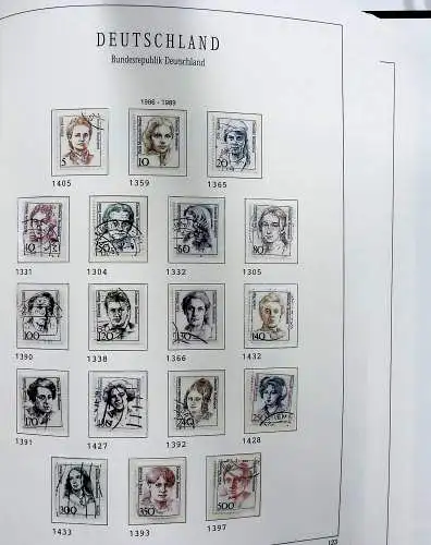 Vordruckblätter Bund mit Marken aus 1976-1995 (gest.) im Schraubbinder