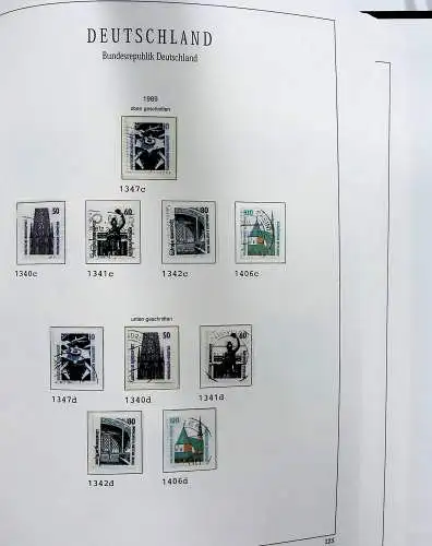 Vordruckblätter Bund mit Marken aus 1976-1995 (gest.) im Schraubbinder