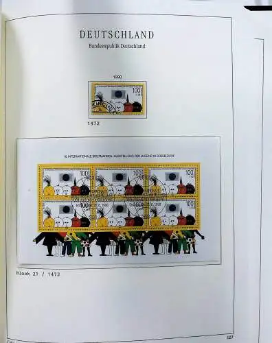 Vordruckblätter Bund mit Marken aus 1976-1995 (gest.) im Schraubbinder
