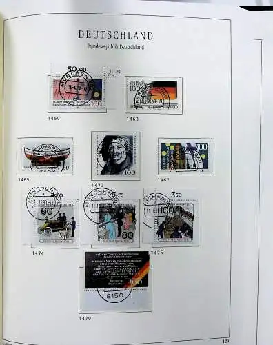 Vordruckblätter Bund mit Marken aus 1976-1995 (gest.) im Schraubbinder