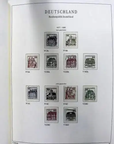 Vordruckblätter Bund mit Marken aus 1976-1995 (gest.) im Schraubbinder