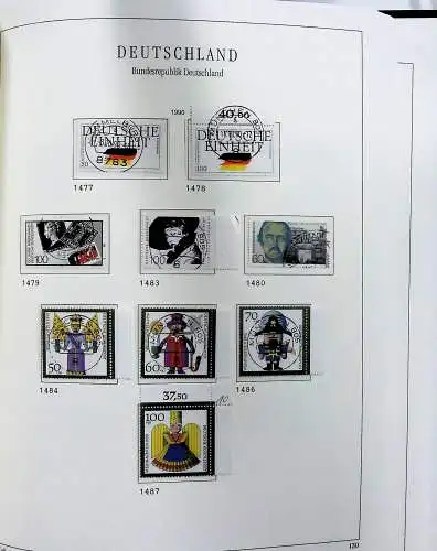 Vordruckblätter Bund mit Marken aus 1976-1995 (gest.) im Schraubbinder