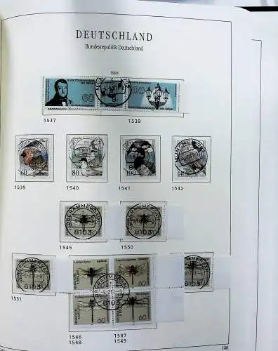 Vordruckblätter Bund mit Marken aus 1976-1995 (gest.) im Schraubbinder