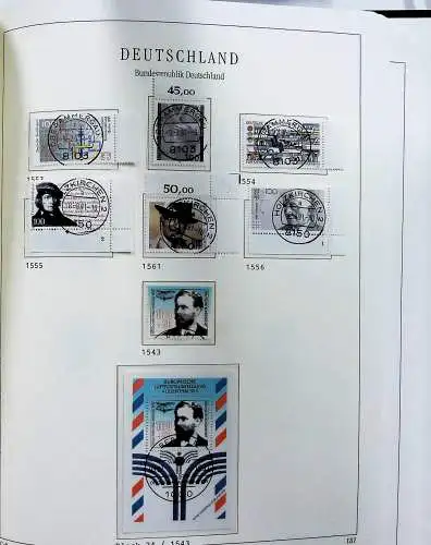 Vordruckblätter Bund mit Marken aus 1976-1995 (gest.) im Schraubbinder