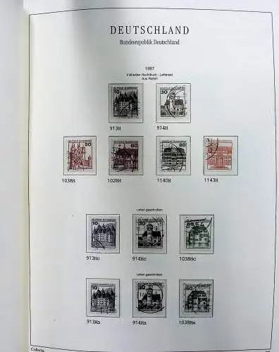Vordruckblätter Bund mit Marken aus 1976-1995 (gest.) im Schraubbinder