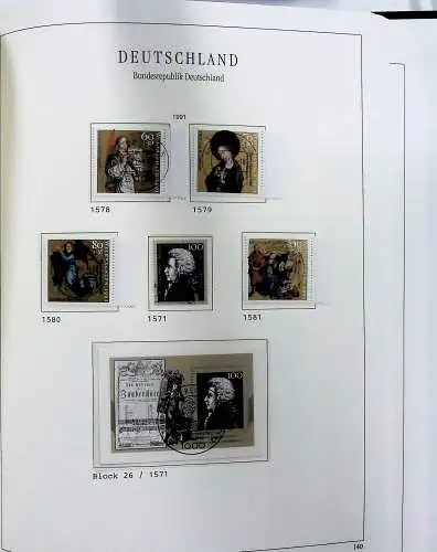Vordruckblätter Bund mit Marken aus 1976-1995 (gest.) im Schraubbinder