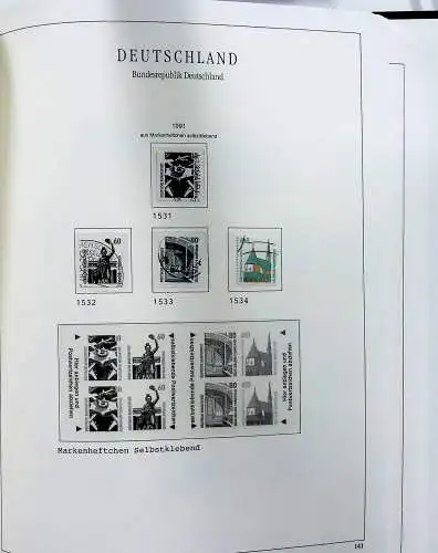 Vordruckblätter Bund mit Marken aus 1976-1995 (gest.) im Schraubbinder