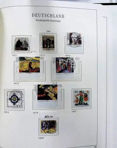 Vordruckblätter Bund mit Marken aus 1976-1995 (gest.) im Schraubbinder