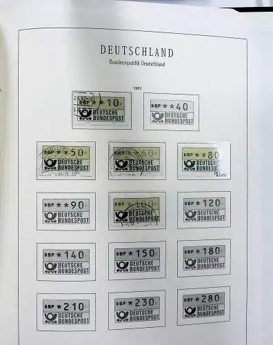 Vordruckblätter Bund mit Marken aus 1976-1995 (gest.) im Schraubbinder