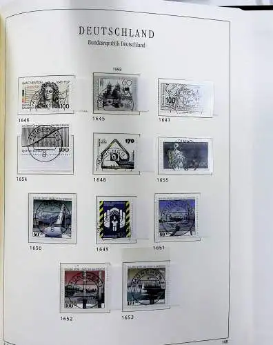 Vordruckblätter Bund mit Marken aus 1976-1995 (gest.) im Schraubbinder