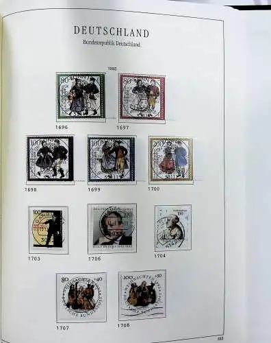 Vordruckblätter Bund mit Marken aus 1976-1995 (gest.) im Schraubbinder