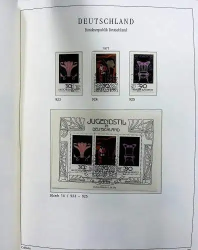 Vordruckblätter Bund mit Marken aus 1976-1995 (gest.) im Schraubbinder