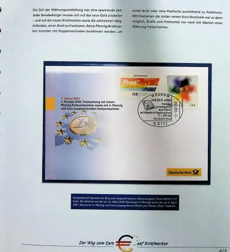 "Der Weg zum Euro auf Briefmarken", Sammlung der Deutschen Post 