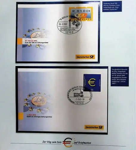 "Der Weg zum Euro auf Briefmarken", Sammlung der Deutschen Post 