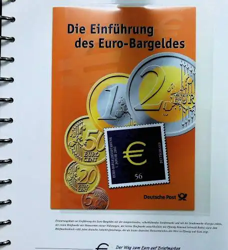 "Der Weg zum Euro auf Briefmarken", Sammlung der Deutschen Post 