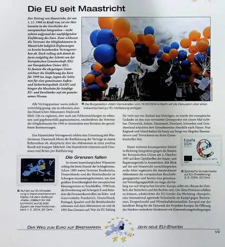"Der Weg zum Euro auf Briefmarken", Sammlung der Deutschen Post 