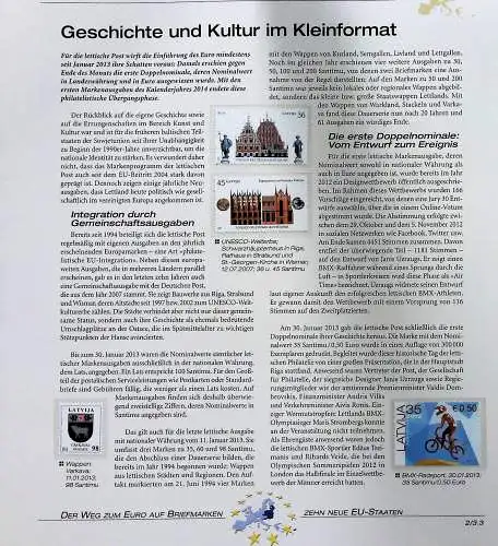 "Der Weg zum Euro auf Briefmarken", Sammlung der Deutschen Post 