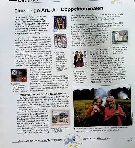 "Der Weg zum Euro auf Briefmarken", Sammlung der Deutschen Post 
