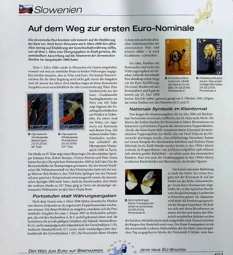 "Der Weg zum Euro auf Briefmarken", Sammlung der Deutschen Post 