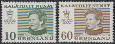 Grönland Mi.Nr. 84-85y Freim. Königin Margrethe II (2 Werte)