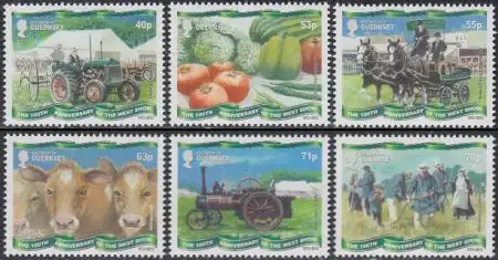 Guernsey Mi.Nr. 1436-41 100J.Garten-u.Landwirtschaftsausstellg. West Show (6W.)