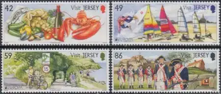 Jersey Mi.Nr. 1614-17 Urlaub auf Jersey, Europa Besuche (4 Werte)