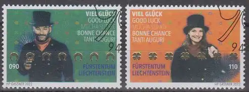 Liechtenstein MiNr. 2043-2044 Schornsteinfeger, Viel Glück (2 Werte)