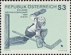 Österreich Mi.Nr. 1235 Eishockey WM, Torwart (3)