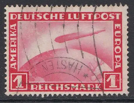 D,Dt.Reich Mi.Nr. 455 Flugpostmarke Luftschiff Graf Zeppelin (1 M)