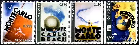 Monaco Mi.Nr. 2867-70 Tourismus, Club Plakate Raymond Gid (4 Werte)