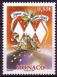 Monaco Mi.Nr. 2908 Weihnachten + Neujahr, Schlitten des Weihnachtsmannes (0,55)