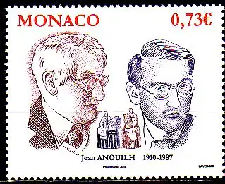 Monaco Mi.Nr. 2962 100 Geb. Jean Anouilh, franz. Schriftsteller (0,73)