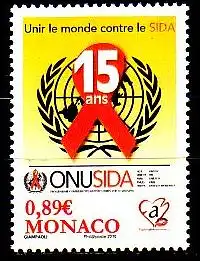 Monaco Mi.Nr. 2997 Aidsbekämpfungsprogramm der UNO (ONUSIDA) (0,89)