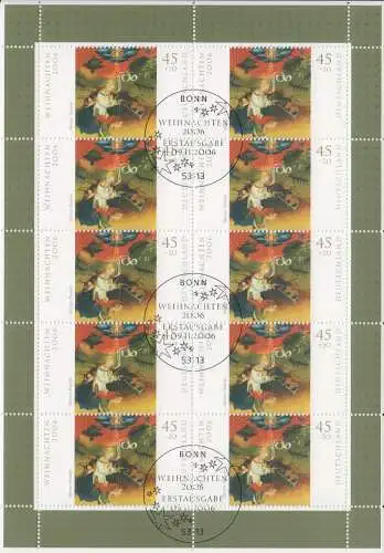 D,Bund Mi.Nr. Klbg.2569 Weihnachten 2006, Gemälde Geburt Christi (m.10x2569)