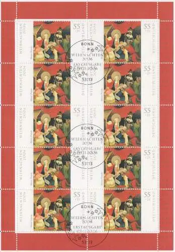 D,Bund Mi.Nr. Klbg.2570 Weihnachten 2006, Gemälde Anbetung d. Könige (m.10x2570)