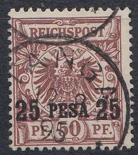 Deutsche Kolonien, Deutsch-Ostafrika MiNr 5, "Krone/Adler" (25 auf 50)