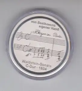 Silber - Medaille Beethoven (Feinsilber 999, ca. 35 mm Durchmesser, ca. 15g)