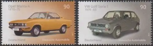 D,Bund MiNr. 3297-98 Klassische dt.Automobile, Opel Manta, VW Golf (2 Werte)