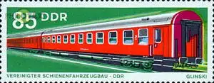 D,DDR Mi.Nr. 1849 Schienenfahrzeugbau, Reisezugwagen Y B/70 (85)