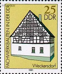 D,DDR Mi.Nr. 2625 Fachwerkbauten, Wohnstallhaus, Weckersdorf (25)